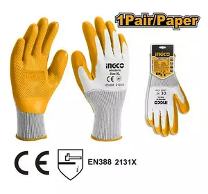 Рукавички з латексним покриттям, XL INGCO INDUSTRIAL Рукавички з латексним покриттям, XL INGCO INDUSTRIAL