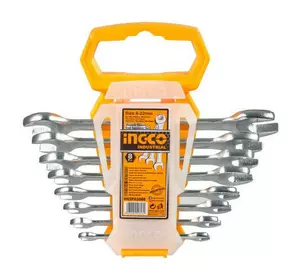 Комплект гайкових ключів комбінованих двосторонніх 6–22 мм INGCO INDUSTRIAL Комплект гайкових ключів комбінованих двосторонніх 6–22 мм INGCO INDUSTRIAL