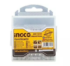 Біти S2 SL6*1.0x50 мм, 10 шт INGCO Біти S2 SL6*1.0x50 мм, 10 шт INGCO