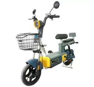 Велосипед с электродвигателем SPARK VOLT 14" 48V/400W/12Ah Синий с желтым Велосипед с электродвигателем SPARK VOLT 14" 48V/400W/12Ah Синий с желтым