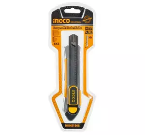 Ніж сегментний 18 мм алюмінієвий INGCO INDUSTRIAL Ніж сегментний 18 мм алюмінієвий INGCO INDUSTRIAL