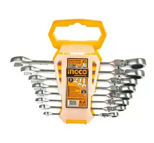 Набір ключів гайкових комбінованих храпових гнучких 8–19 мм 8 шт. INGCO INDUSTRIAL Набір ключів гайкових комбінованих храпових гнучких 8–19 мм 8 шт. INGCO INDUSTRIAL