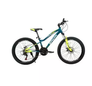 Велосипед SPARK HUNTER JR. (колеса - 24", алюмінієва рама - 12") темно-синій з жовтим Велосипед SPARK HUNTER JR. (колеса - 24", алюмінієва рама - 12") темно-синій з жовтим