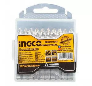 Біти S2 PH2x25 мм, 20 шт INGCO Біти S2 PH2x25 мм, 20 шт INGCO