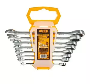 Набір комбінованих храпових гайкових ключів 8–19 мм INGCO INDUSTRIAL Набір комбінованих храпових гайкових ключів 8–19 мм INGCO INDUSTRIAL