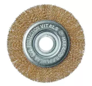 Щітка дискова Vitals гофрована латунована 125×22,2 м, 0,3 мм Щітка дискова Vitals гофрована латунована 125×22,2 м, 0,3 мм