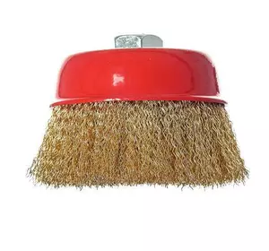 Щітка-чашка Vitals гофрована латунована 100 мм М14, 0,3 мм Щітка-чашка Vitals гофрована латунована 100 мм М14, 0,3 мм