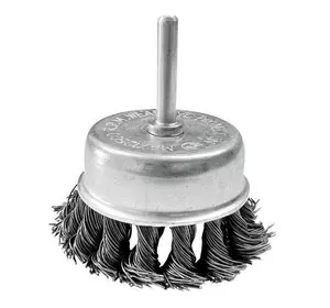 Щітка-чашка з хвостовиком Vitals плетена сталь 75 мм, 0,5 мм Щітка-чашка з хвостовиком Vitals плетена сталь 75 мм, 0,5 мм