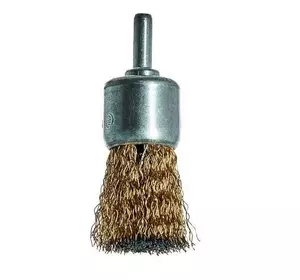 Щітка торцева с хвостовиком Vitals гофрована латунована 25 мм, 0,3 мм Щітка торцева с хвостовиком Vitals гофрована латунована 25 мм, 0,3 мм