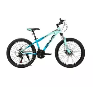 Велосипед SPARK FORESTER JR. (колеса - 24", сталева рама - 13") блакитний з бірюзовим Велосипед SPARK FORESTER JR. (колеса - 24", сталева рама - 13") блакитний з бірюзовим