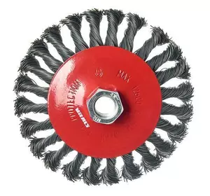 Щітка конічна Vitals плетена сталь 125 мм М14, 0,5 мм Щітка конічна Vitals плетена сталь 125 мм М14, 0,5 мм