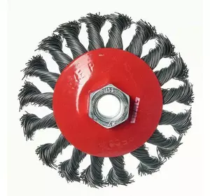 Щітка конічна Vitals плетена сталь 100 мм М14, 0,5 мм Щітка конічна Vitals плетена сталь 100 мм М14, 0,5 мм