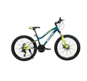 Велосипед SPARK HUNTER JR. (колеса - 24", алюмінієва рама - 12") темно-синій з жовтим Велосипед SPARK HUNTER JR. (колеса - 24", алюмінієва рама - 12") темно-синій з жовтим
