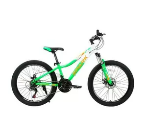 Велосипед SPARK WAVE JR. (колеса - 24", сталева рама - 12") зелений з білим Велосипед SPARK WAVE JR. (колеса - 24", сталева рама - 12") зелений з білим