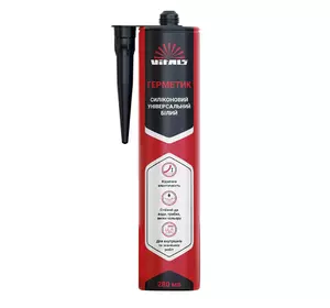 Герметик силіконовий універсальний білий 280 мл Vitals Fix Герметик силіконовий універсальний білий 280 мл Vitals Fix