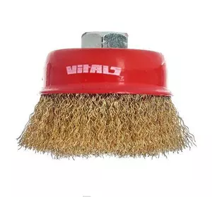 Щітка-чашка Vitals гофрована латунована 75 мм М14, 0,3 мм Щітка-чашка Vitals гофрована латунована 75 мм М14, 0,3 мм