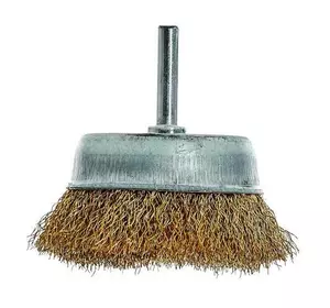 Щітка-чашка з хвостовиком Vitals гофрована латунована 75 мм, 0,3 мм Щітка-чашка з хвостовиком Vitals гофрована латунована 75 мм, 0,3 мм